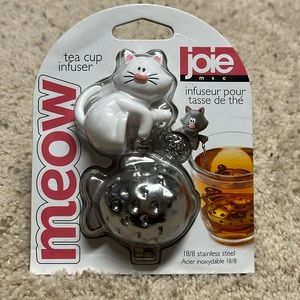 NWT White Cat Tea Cup Infuser